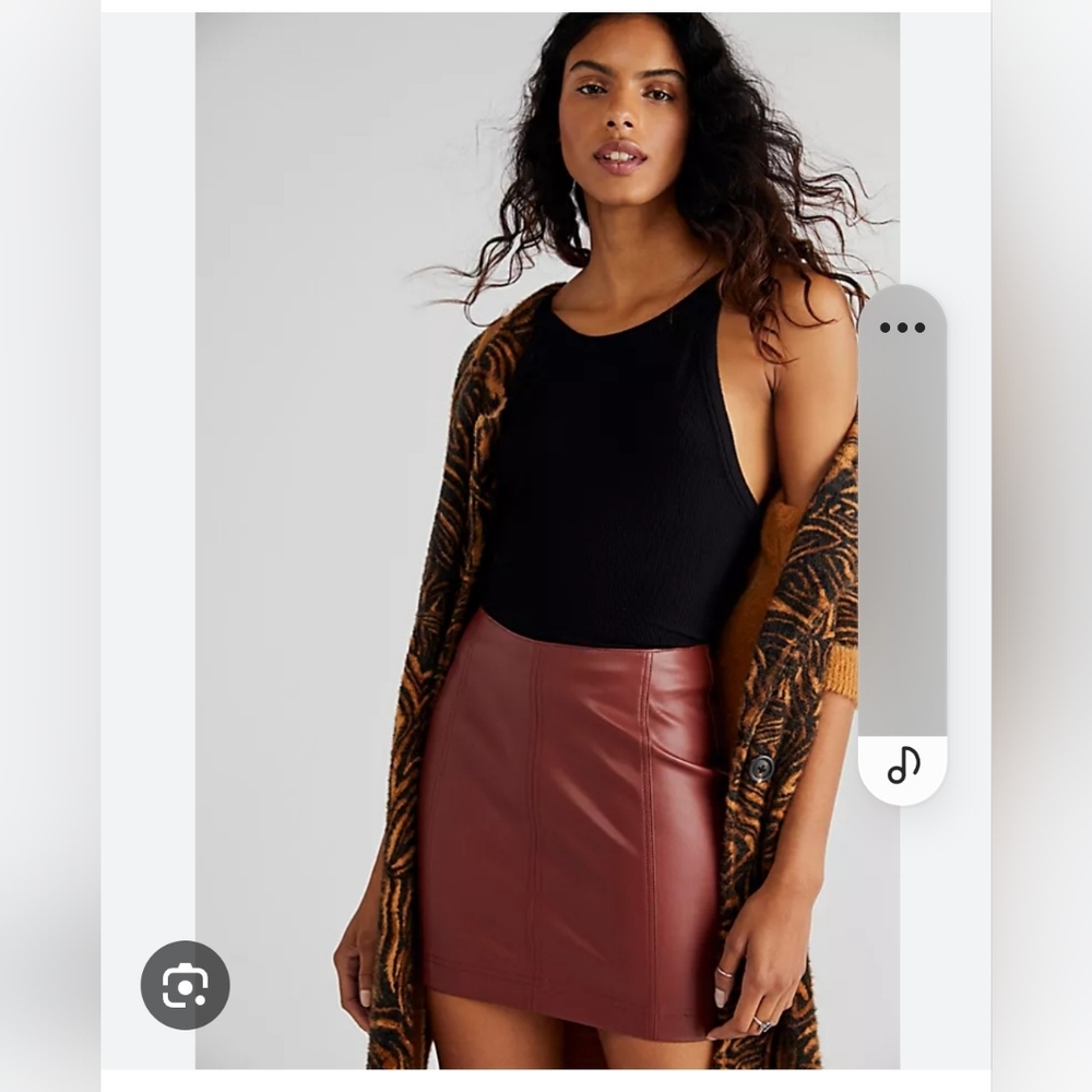 NEW Free People Modern Femme Vegan Leather Mini Skirt size 6